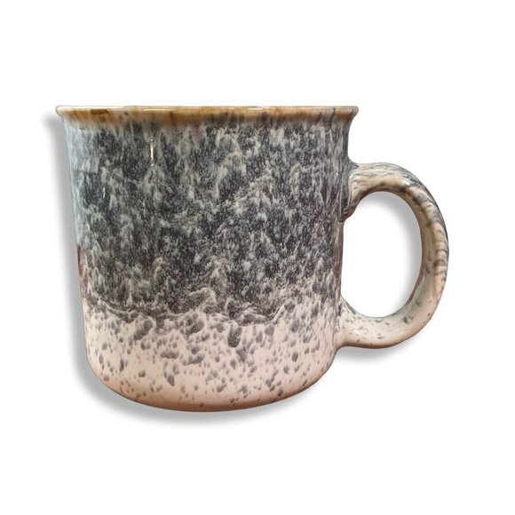 Meritage Mug Oversized Gray Ivory Ombré Abstract Stoneware Coffee Tea Soup 4"x4" - Picture 1 of 8